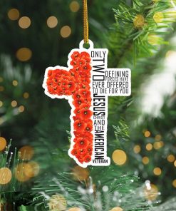 Poppy Cross Only Two Defining Jesus And American Veteran Ornament Patriotic Gift For Veterans