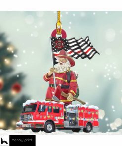 Santa Firefighter Shape Ornament Christmas Ornament