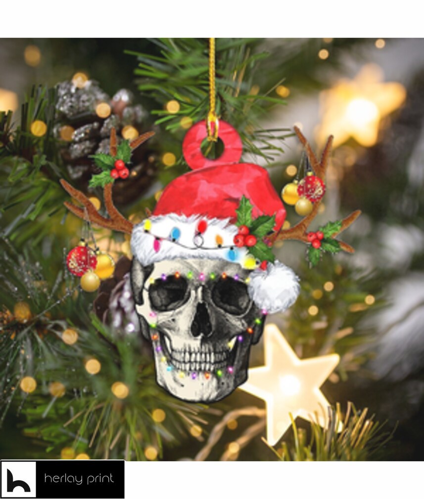 Skull   Christmas Lights Shape Ornament