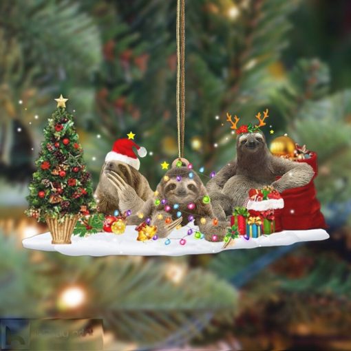 Sloth Family Of 3 Ornament Unique Christmas Ornaments Gifts For Sloth Lovers