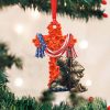 Soldier Kneeling Under Poppy Cross USA Flag Ornament Remembrance Patriotic Christmas Ornament