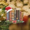 Stack of Books Merry Christmas Ornament