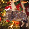 Tabby Cat And Christmas Light Ornament