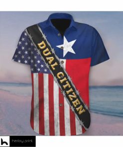 Texas Hawaiian Shirt Dual Citizen American Texas State Flag Button Up Shirt Texan Clothing