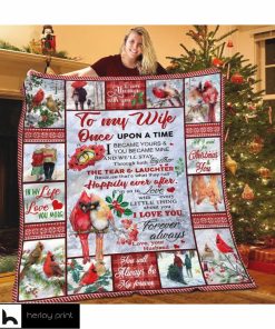 To My Wife Christmas Quilt Blanket