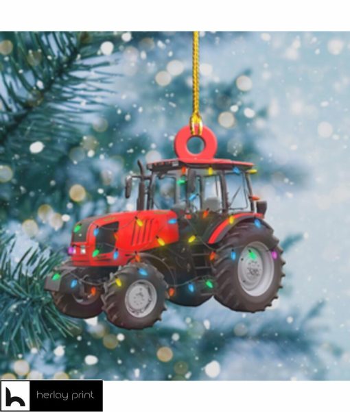 Tractor Light Christmas Shape Ornament