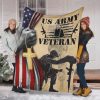 US Army Veteran Inside American Flag Blanket Christian Blanket Gifts For Military Men