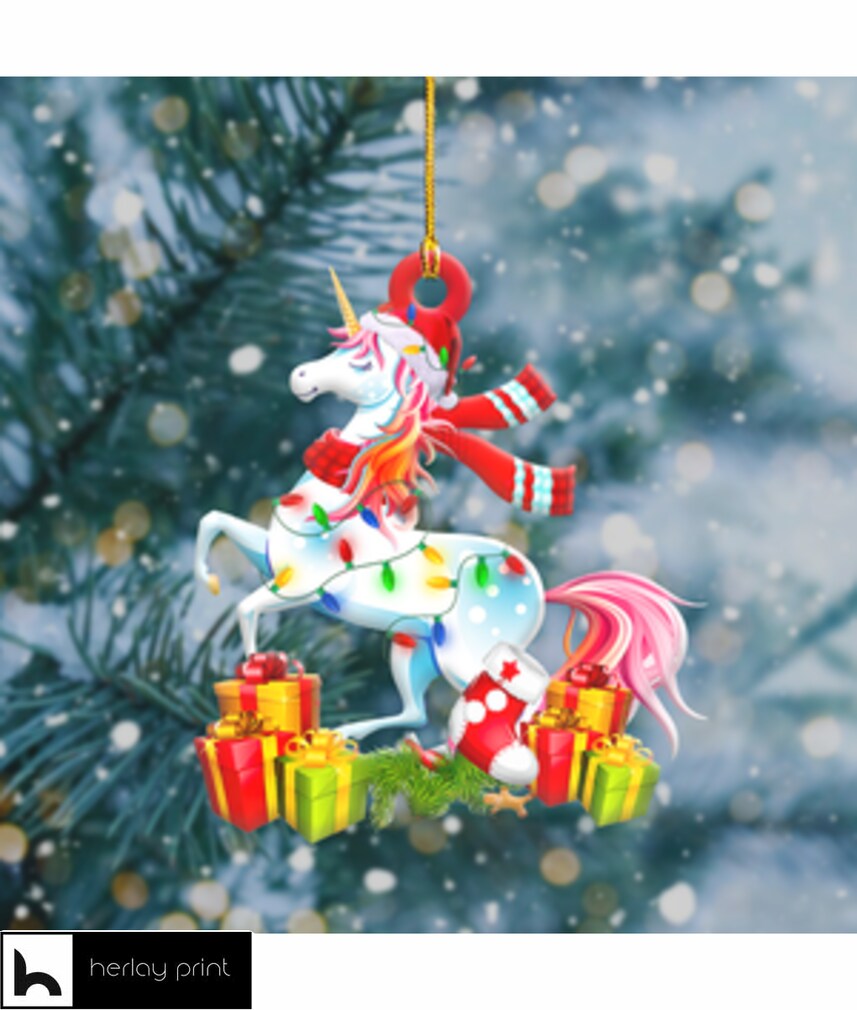 Unicorn Light Christmas Shape Ornament