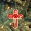Veteran Poppy Christian Cross Ornament Patriotic Memorial Ornament Christmas Tree Decoration