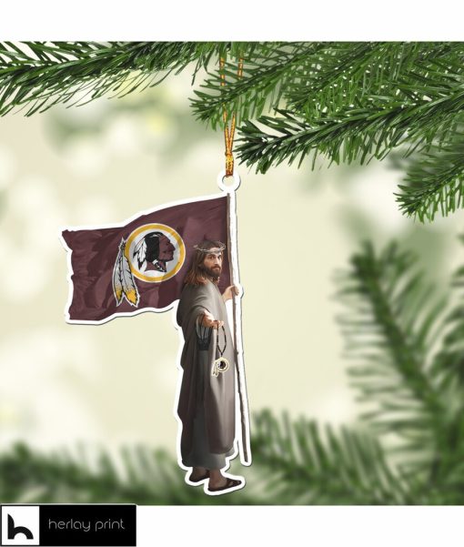 Washington Redskins Flag Jesus Christ Christmas Ornament