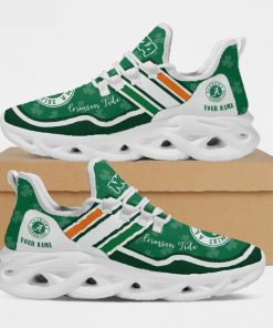 Alabama Crimson Tide NCAA Logo St. Patrick's Day Shamrock Custom Name Clunky Max Soul Shoes Sneakers For Mens Womens