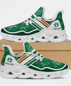 Auburn Tigers NCAA Logo St. Patrick's Day Shamrock Custom Name Clunky Max Soul Shoes Sneakers For Mens Womens