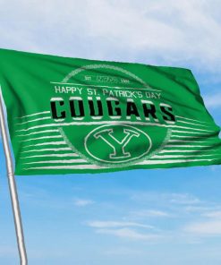 BYU Cougars NCAA Happy St. Patrick's Day Celtic House Garden Yard Flags Printing Outdoor Decoration