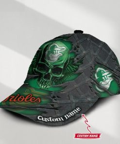 Baltimore Orioles MLB St. Patrick’s Day Skull Custom Name Classic Baseball Cap Personalized Gifts For Men Dad Fans