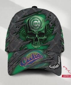 Chicago Cubs MLB St. Patrick’s Day Skull Custom Name Classic Baseball Cap Personalized Gifts For Men Dad Fans