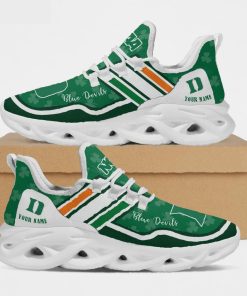 Duke Blue Devils NCAA Logo St. Patrick's Day Shamrock Custom Name Clunky Max Soul Shoes Sneakers For Mens Womens