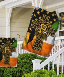 Pittsburgh Pirates MLB St. Patrick’s Day Irish Celtic Cross House Garden Yard Flags Printing Outdoor Decoration