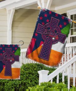 Atlanta Braves MLB St. Patrick’s Day Irish Celtic Cross House Garden Yard Flags Printing Outdoor Decoration