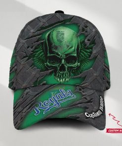 Kansas City Royals MLB St. Patrick’s Day Skull Custom Name Classic Baseball Cap Personalized Gifts For Men Dad Fans