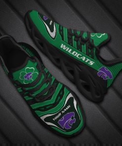 Kansas State Wildcats NCAA St. Patrick's Day Shamrock Custom Name Clunky Max Soul Shoes Sneakers For Mens Womens