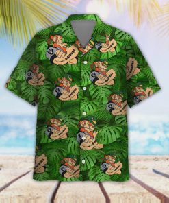 Las Vegas Raiders NFL Leprechaun St. Patrick's Day Men Aloha Button Up Hawaiian Shirts and shorts