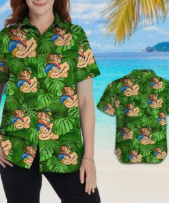 Los Angeles Chargers NFL Leprechaun St. Patrick's Day Women Aloha Button Up Hawaiian Shirts