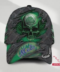 New York Mets MLB St. Patrick's Day Skull Custom Name Classic Baseball Cap Personalized Gifts For Men Dad Fans