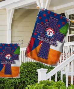 Texas Rangers MLB St. Patrick’s Day Irish Celtic Cross House Garden Yard Flags Printing Outdoor Decoration