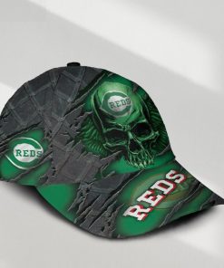 Cincinnati Reds MLB St. Patrick's Day Skull Custom Name Classic Baseball Cap Personalized Gifts For Men Dad Fans