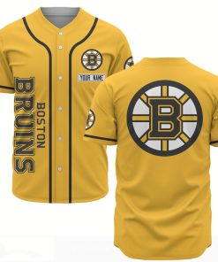 Boston Bruins Custome Personalized Name Baseball Jersey Shirt 01