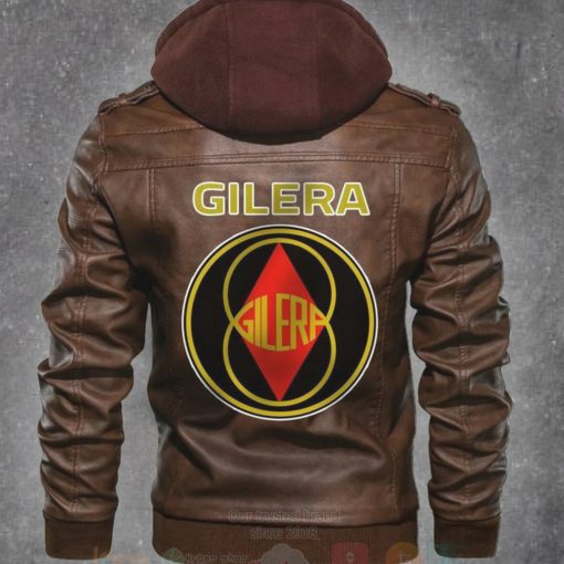 Gilera Brown Motorcycle Leather Jacket