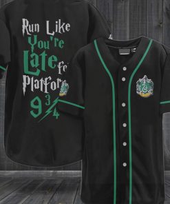 Harry Potter Run Like Youre Late For Platform 9 34 Slytherin Baseball Jersey Black