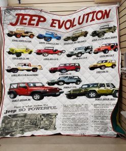 Jeep Evolution Quilt Blanket White