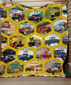 Jeep Vintage Car Quilt Blanket