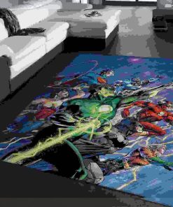 Justice League Superheros Movies Area Rugs Living Room Carpet, Gift For Fan Rug Home Decor Floor Decor