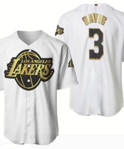 Los Angeles Lakers Anthony Davis Baseball Jersey 34