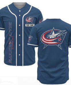 NHL Columbus Blue Jackets Baseball Customized Jersey 01