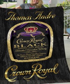 Personalized Crown Royal Black Quilt Blanket
