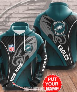 Personalized Philadelphia Eagles PE Logo Hoodie 3D