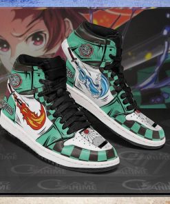 Tanjiro Water and Fire Sneakers Custom Breathing Demon Slayer Anime Shoes