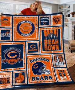 Team Chicago Bears It's In My DNA Bear Down Quilt Blanket