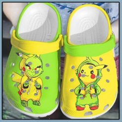 Baby Grinch And Pikachu Clog Crocs Crocband Shoes, Men, Women, Model