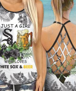 Chicago White Sox Criss Cross Open Back Cami Tank Tops