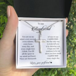 Cross Necklace For Boyfriend Love Message From Girlfriend