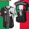 Italy Skull Custom Name Baseball Jersey Shirt