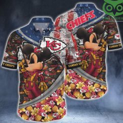 Kansas City Chiefs NFL aloha Mickey pirate Hawaiian shirt