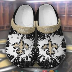 NFL New Orleans Saints Black Crocband Clogs