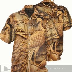 Peacock woodcarving Hawaiian Shirt