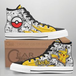 Pikachu High Top Shoes Custom Pokemon Herlayprint Sneakers Mix Manga
