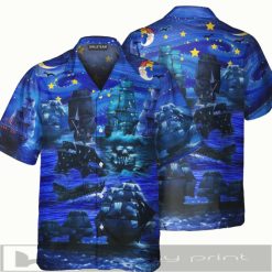 Pirate Ship Under The Romantic Moonlight Hawaiian Shirt